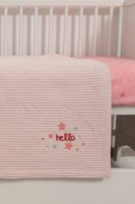 Naf Naf Little Hello Star 304 - Pink βρεφική πικέ κουβέρτα - Image 4