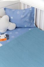 Naf Naf Little Zoo 301 - Blue βρεφική πικέ κουβέρτα - Image 2
