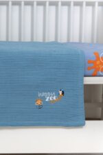 Naf Naf Little Zoo 301 - Blue βρεφική πικέ κουβέρτα - Image 4