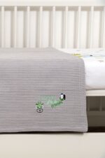 Naf Naf Little Zoo 301 - White βρεφική πικέ κουβέρτα - Image 4