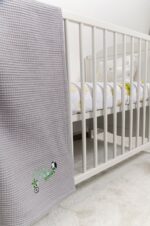 Naf Naf Little Zoo 301 - White βρεφική πικέ κουβέρτα - Image 5
