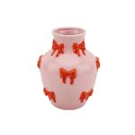 Beauty Home Βάζο με Κορδέλες – Ροζ/Πορτοκαλί 14x14x19cm