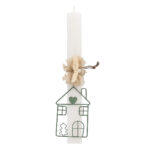 Beauty Home ΛΑΜΠΑΔΑ ΛΕΥΚΗ 33cm ΣΠΙΤΙ ΠΡΑΣΙΝΟ ΜΕ ΑΠΟΞΗΡΑΜΕΝΑ