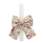 Beauty Home ΛΑΜΠΑΔΑ ΛΕΥΚΗ 33cm ΦΙΟΓΚΟΣ FLORAL VINTAGE