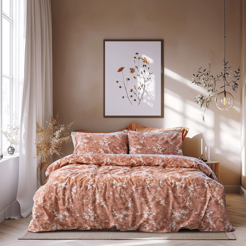 Beauty Home Σετ σεντόνια υπέρδιπλα με λάστιχο Glory Art 12376 170x200+32 Κεραμιδί